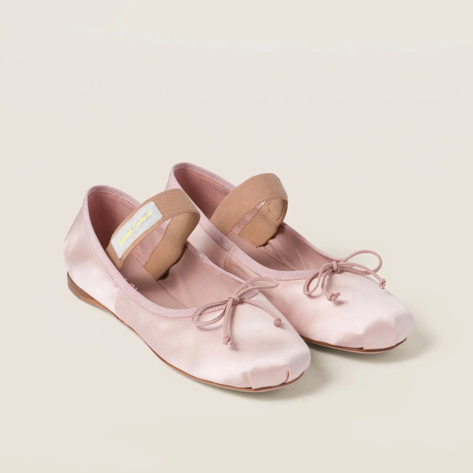 Women's Pink Satin Ballerina Flats Gilded Cadence