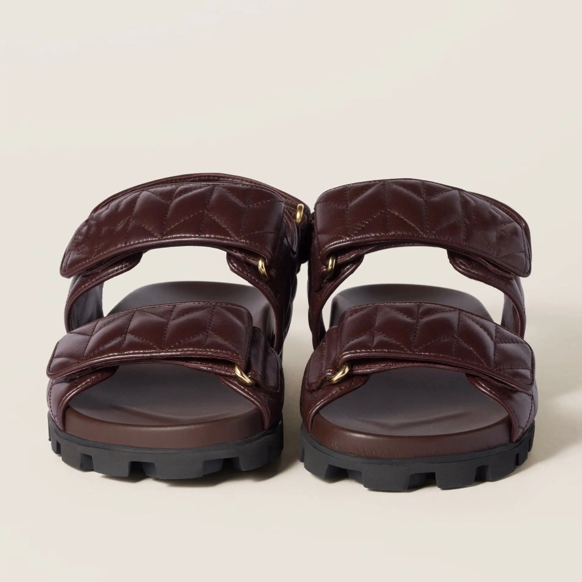 Women's Wine Red Sporty Nappa Sandals Gilded Cadence