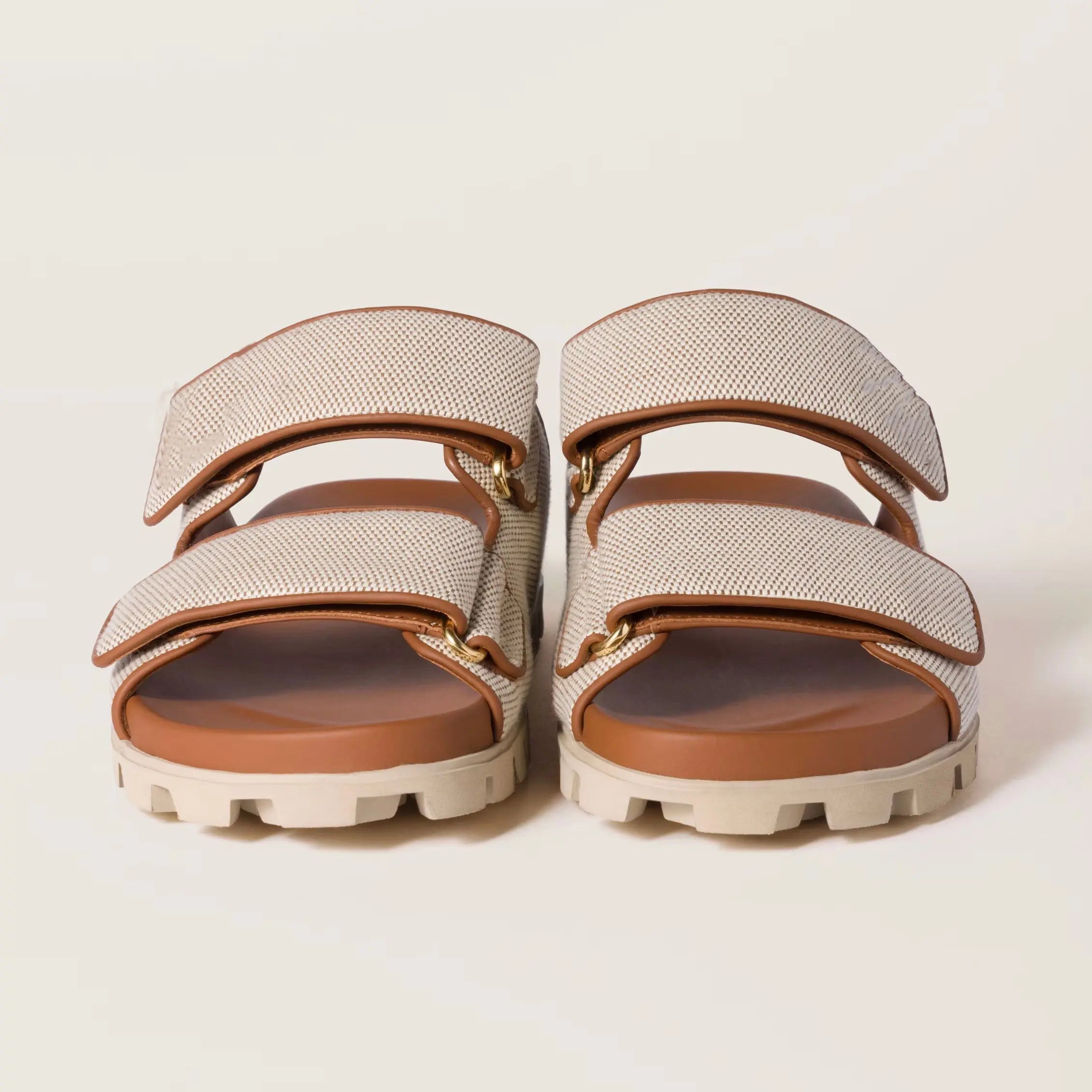 Canvas Double Strap Platform Slides Gilded Cadence