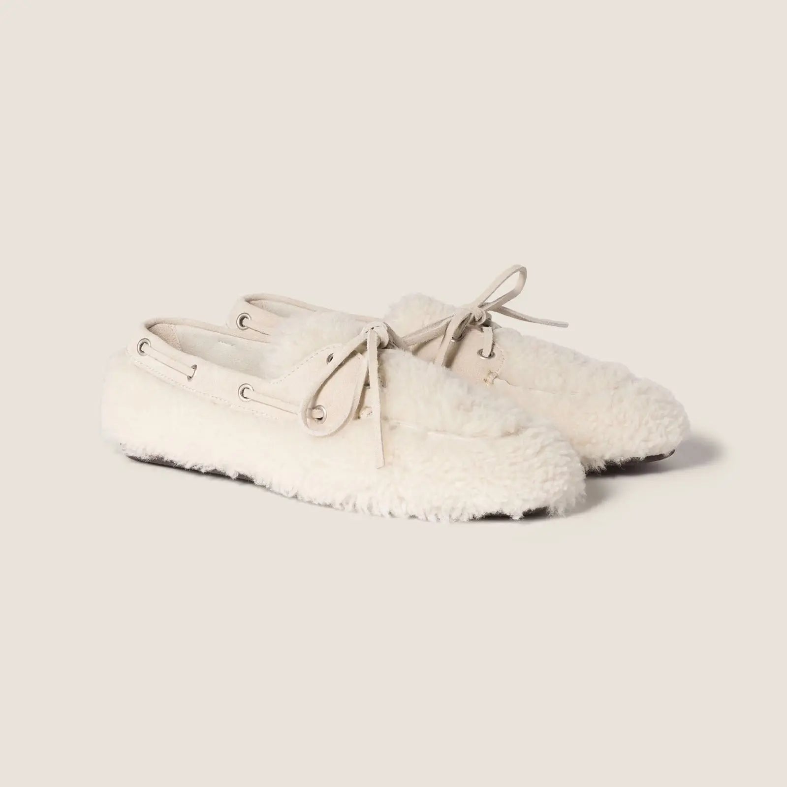 Plush Shearling Moccasin Loafers Gilded Cadence