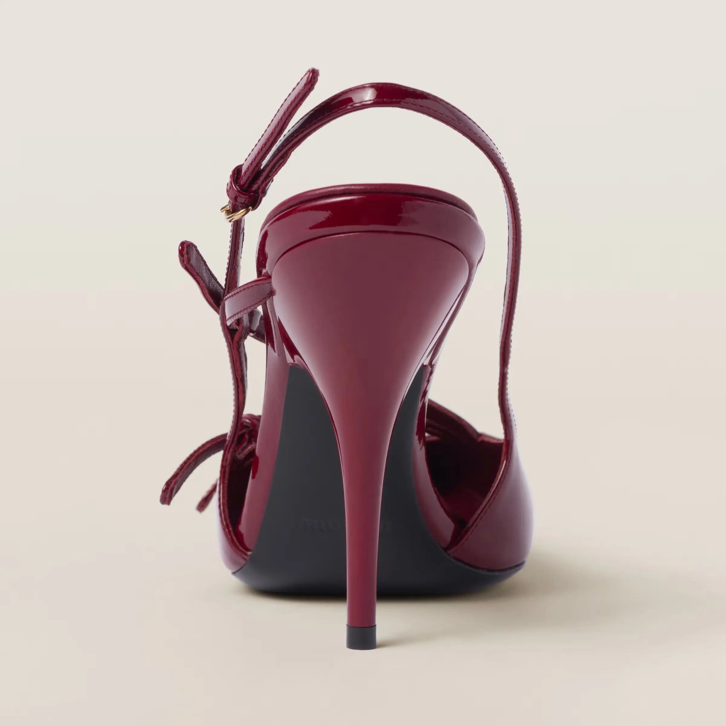 Burgundy Triple Buckle Slingback Heels Gilded Cadence