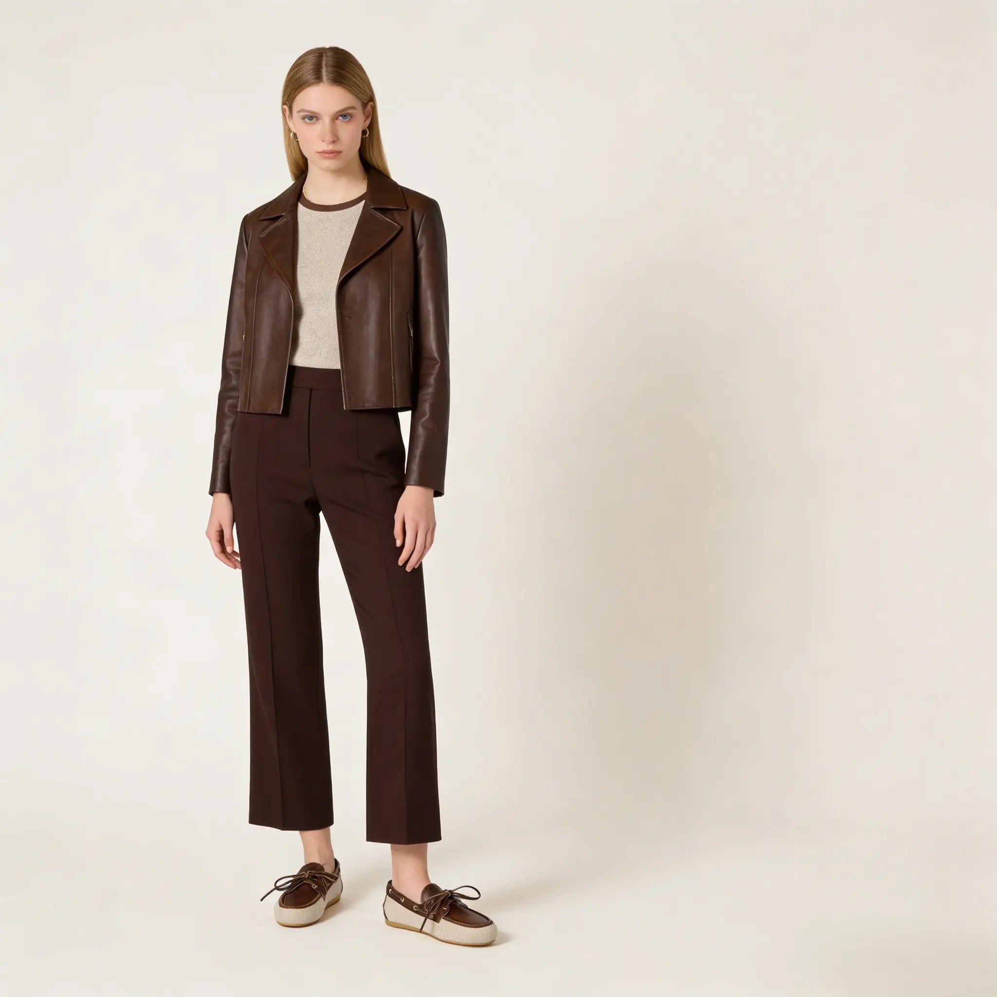 Canvas and bleached leather boat shoes Gilded Cadence