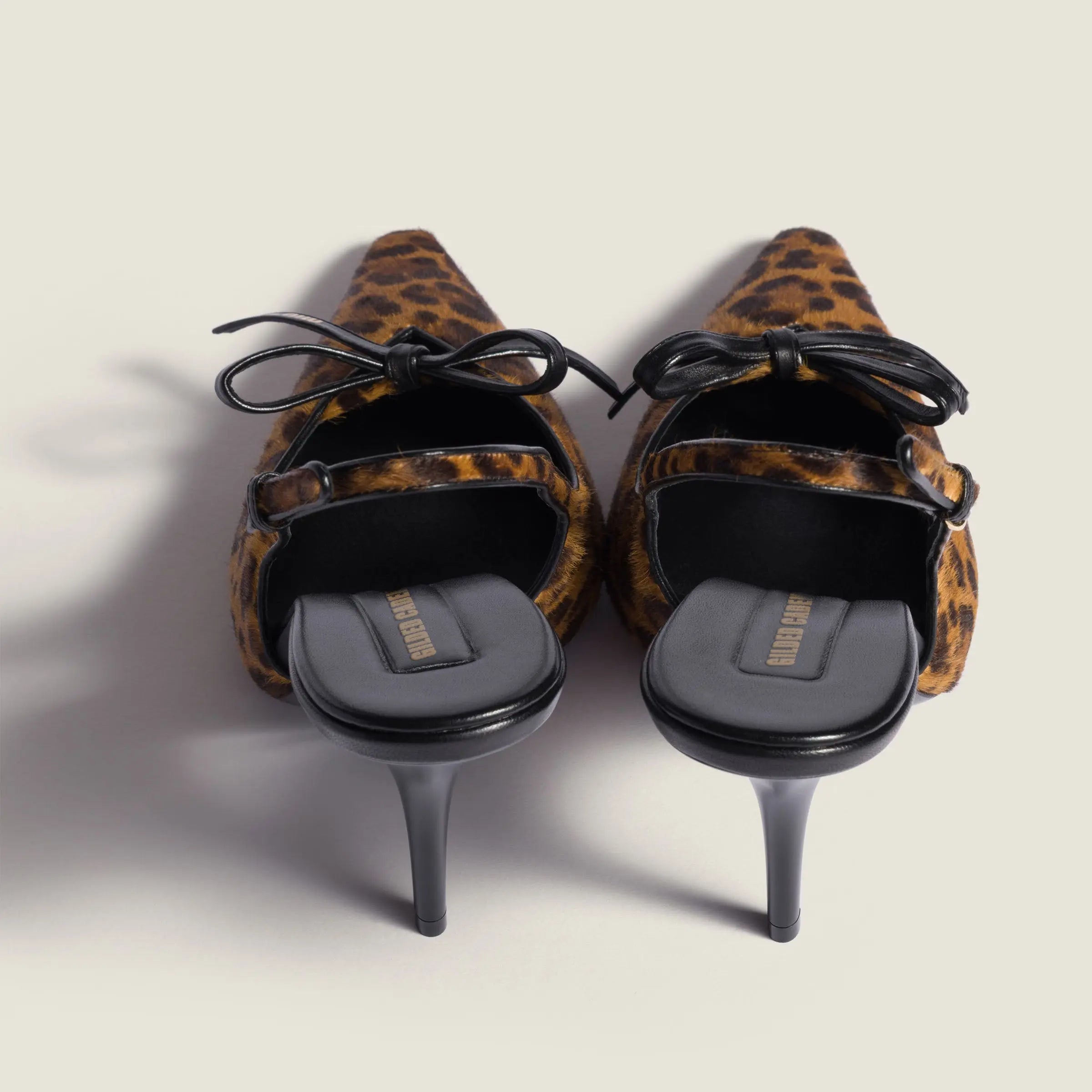 Leopard Pony Hair Bow Slingback Pumps Gilded Cadence