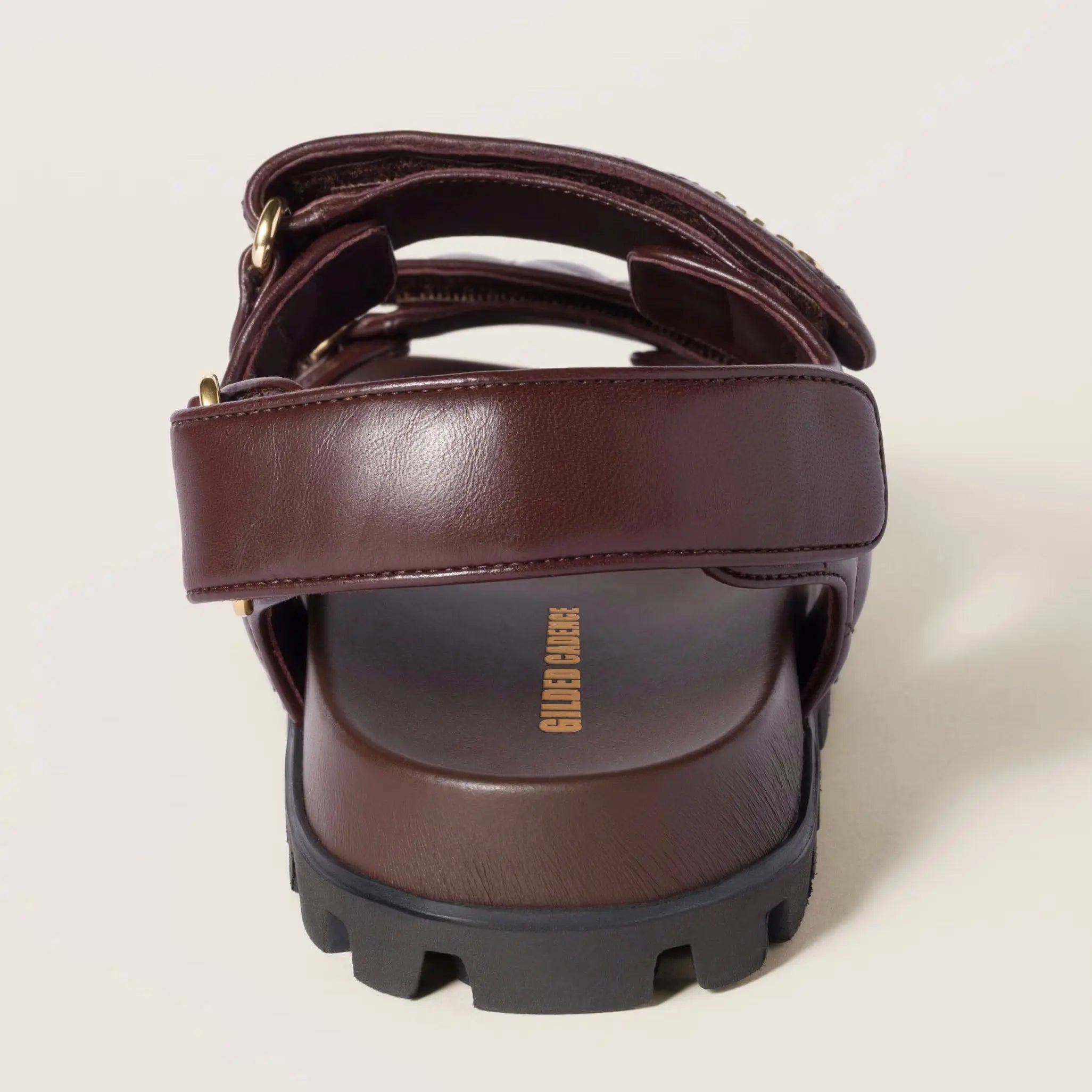 Women's Wine Red Sporty Nappa Sandals Gilded Cadence