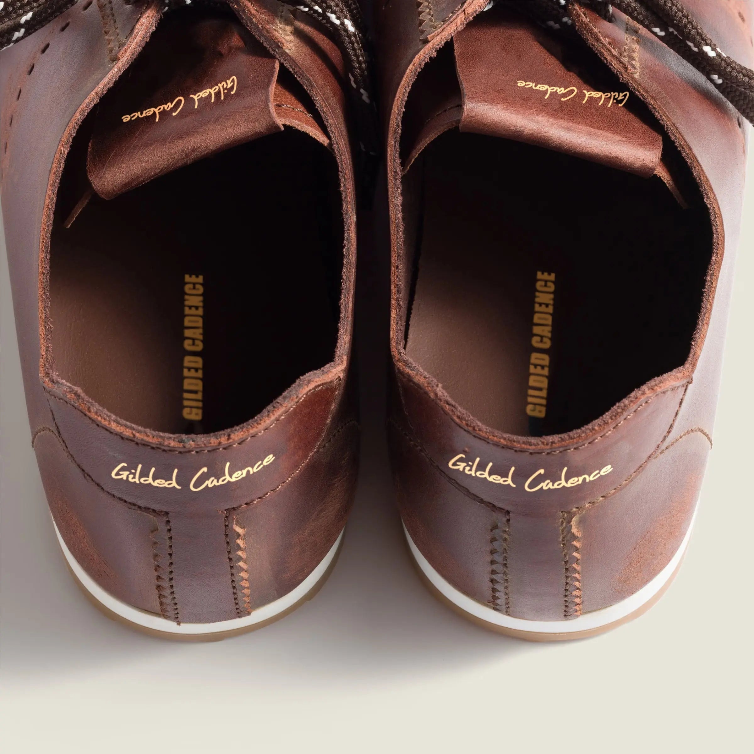 Plume Ultralight Leather Sneakers - Brown Gilded Cadence