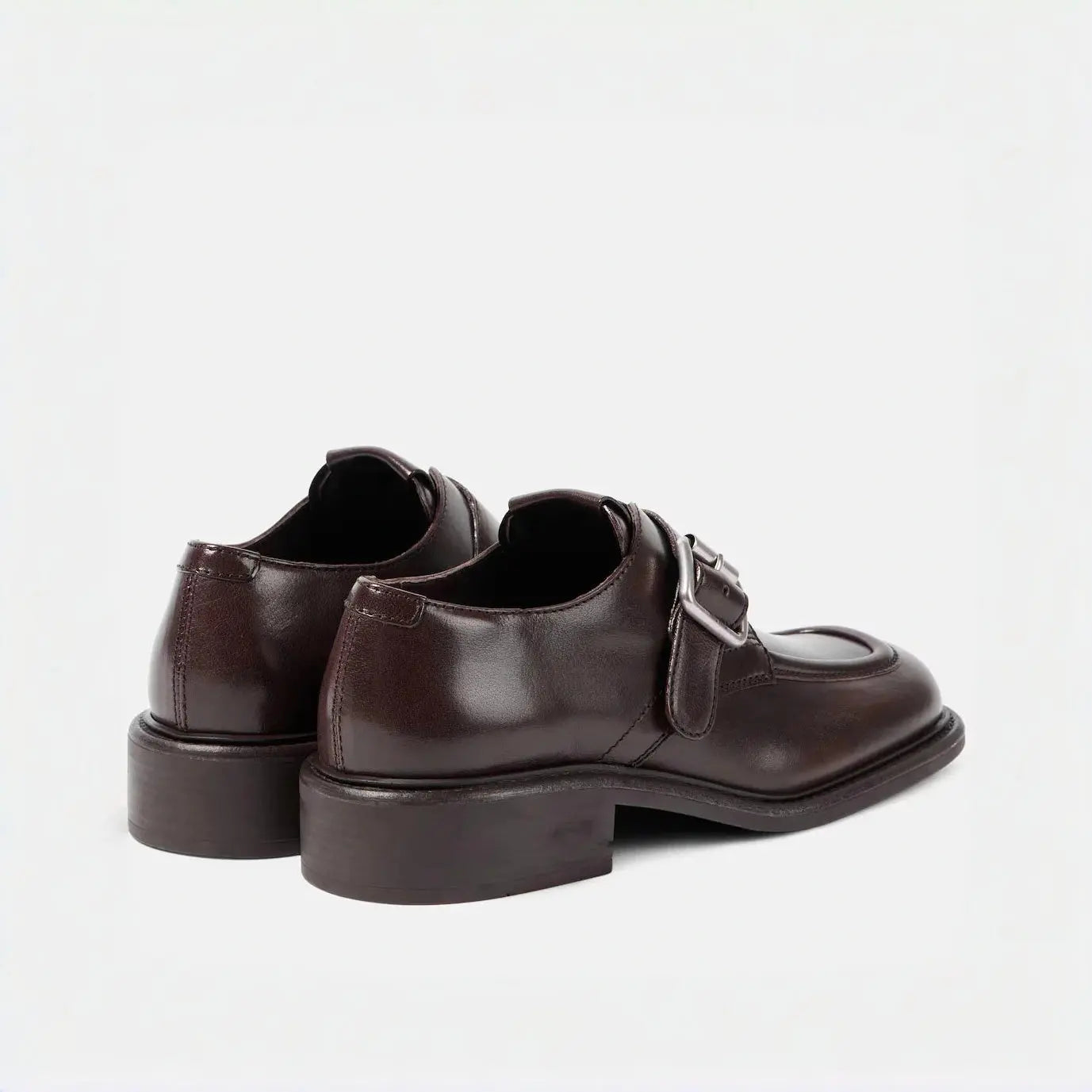 Dark Brown Polished Leather Brogue Shoes Gilded Cadence