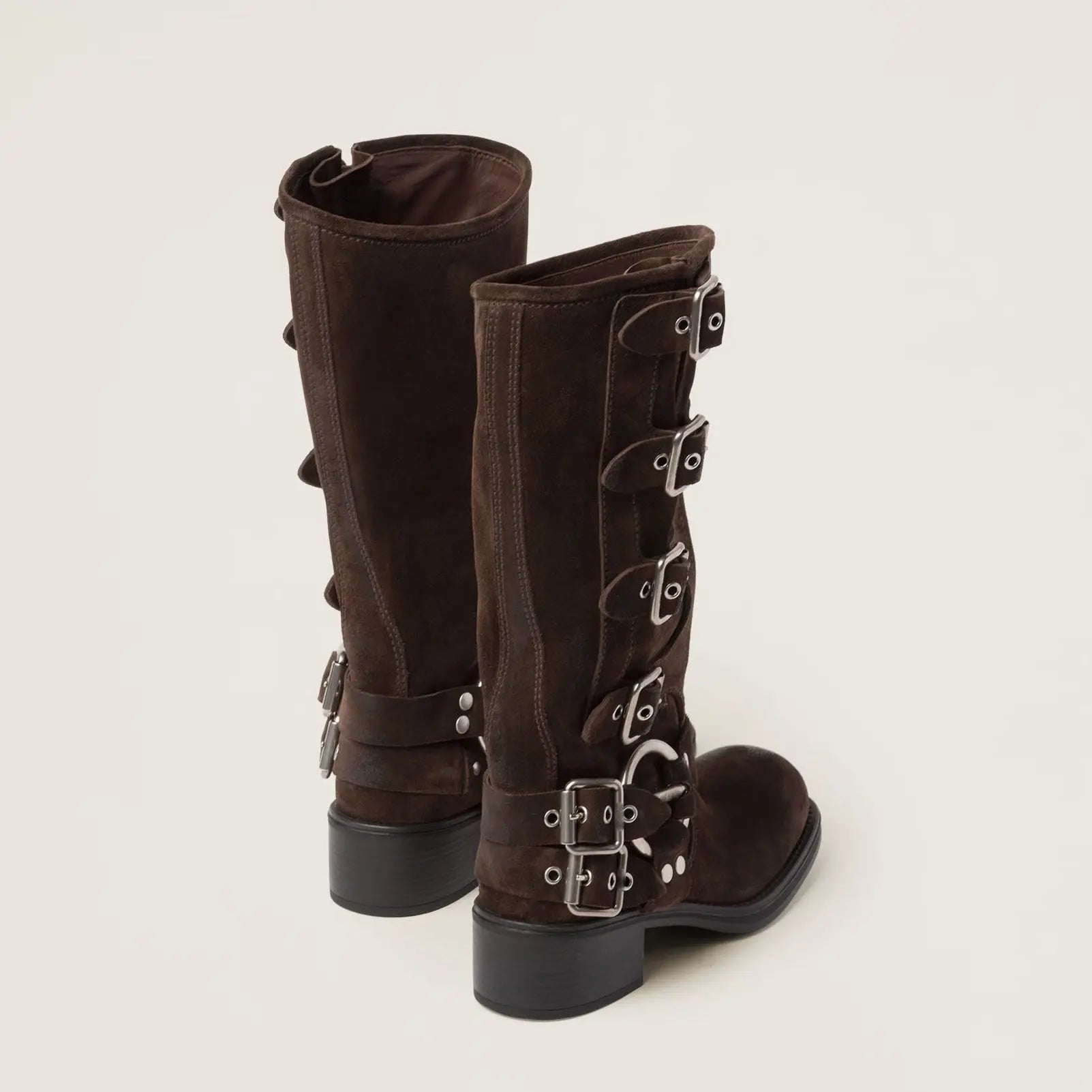 Women's Dark Brown Suede Tall Boots Gilded Cadence