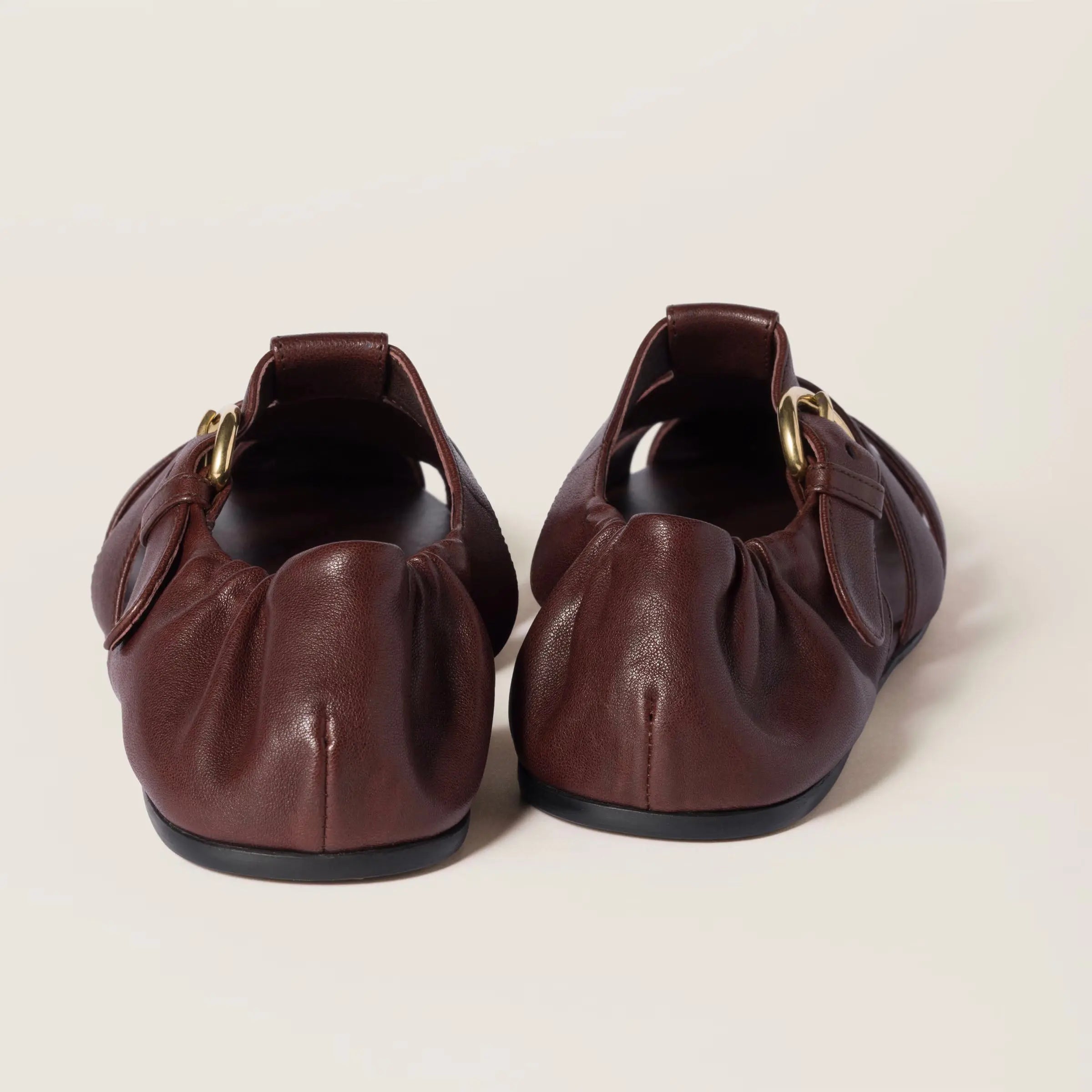 Ruches nappa leather fisherman's sandals Gilded Cadence