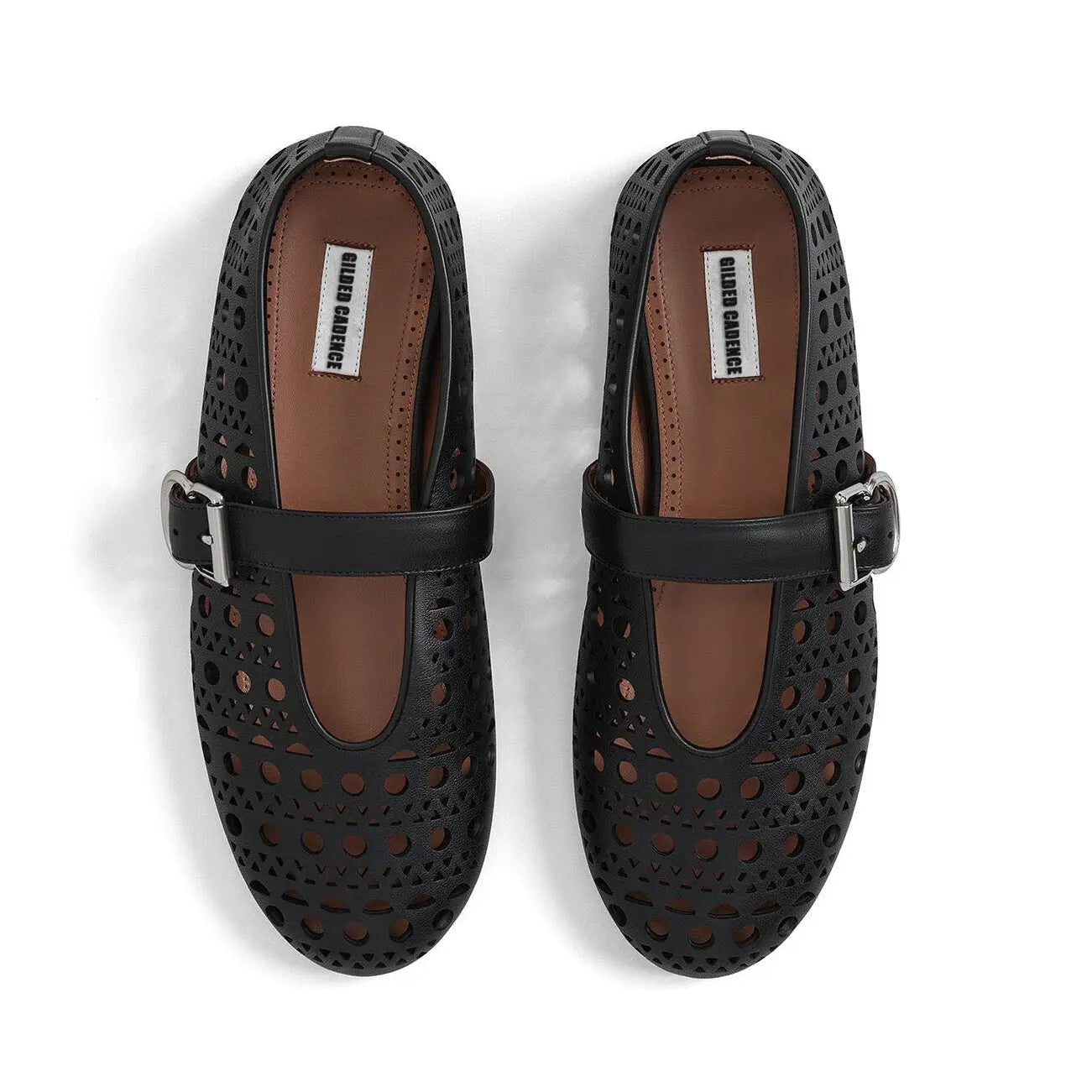 Vienne Perforated Lambskin Ballet Flats Gilded Cadence