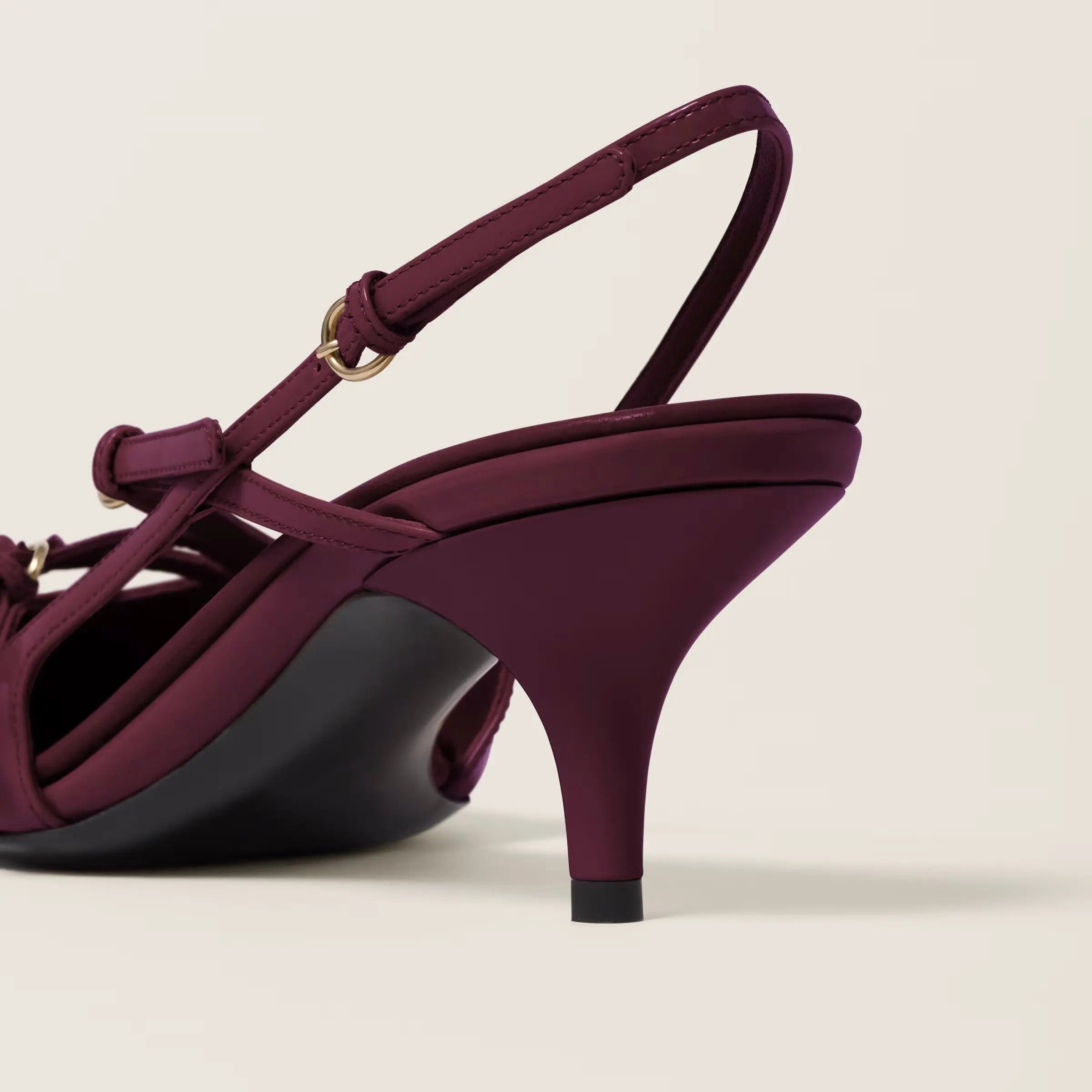 Plum Patent Leather Buckle Slingbacks Gilded Cadence
