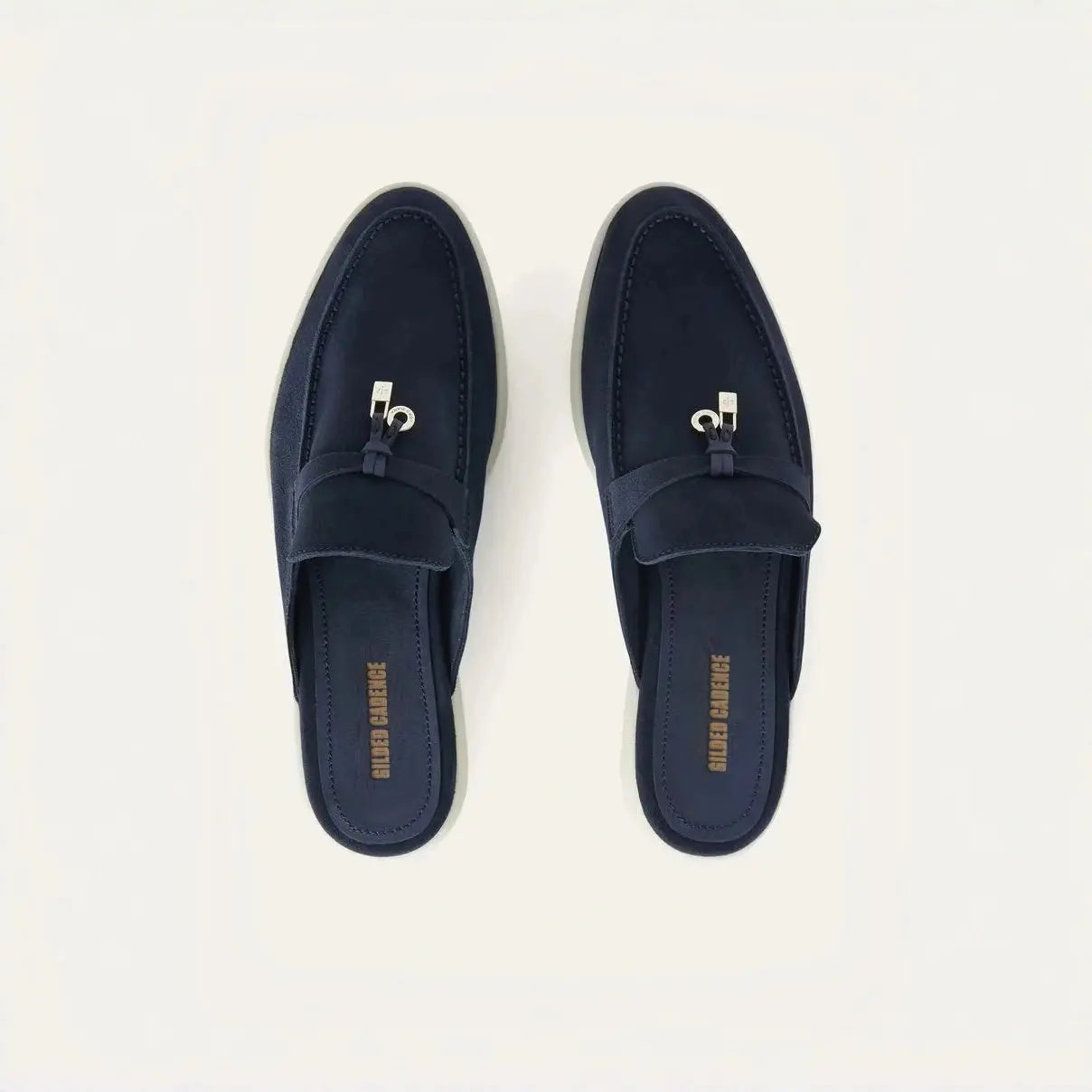 Women's Argo Blue Suede Babouche Loafers Gilded Cadence