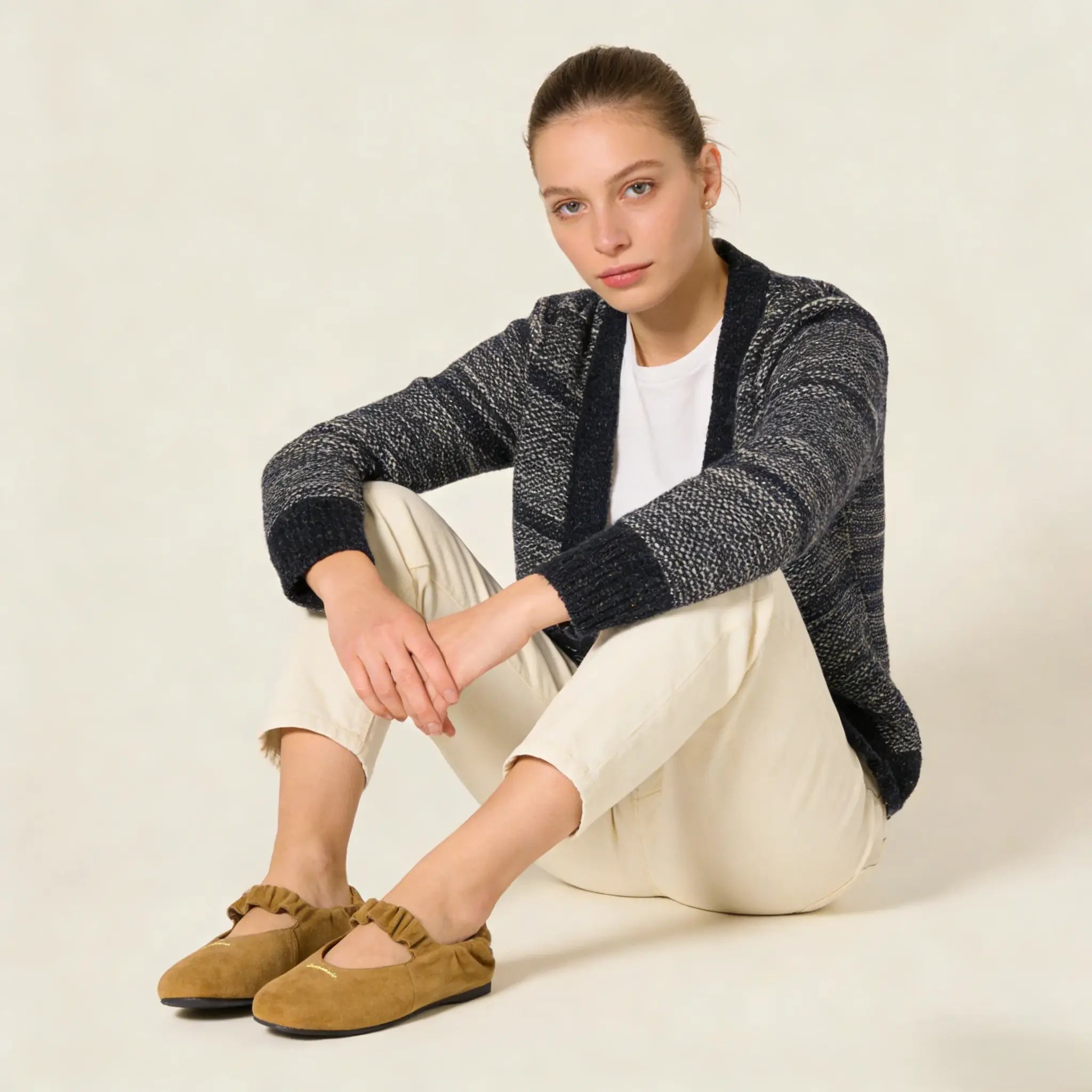 Ruches suede ballerinas Gilded Cadence