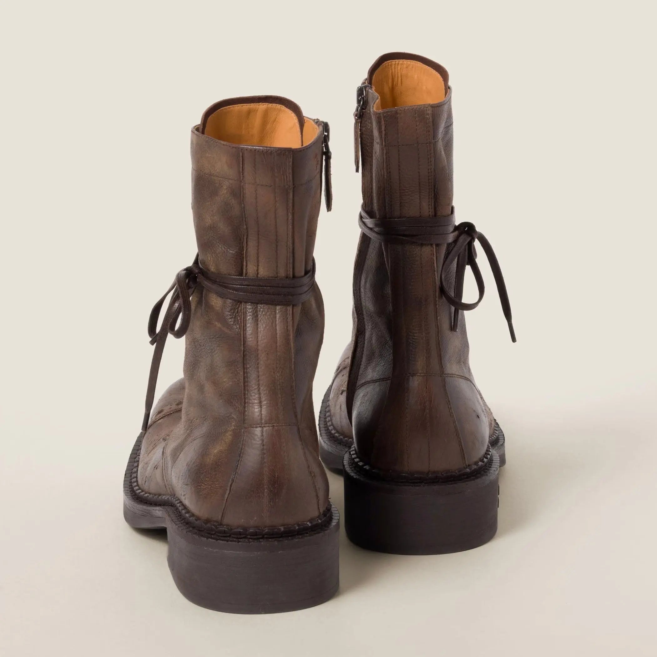 Leather laced booties Gilded Cadence