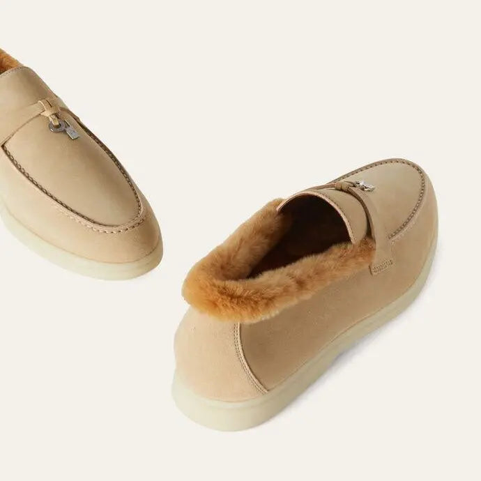 Women's Fur Lined Windy Dunes Loafers Gilded Cadence