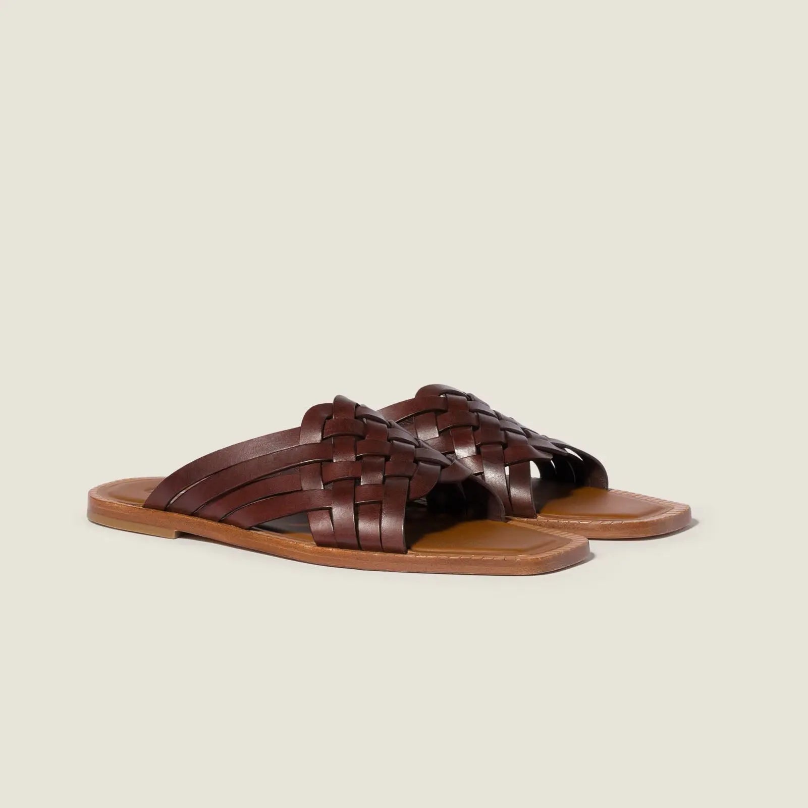 Leather slides Coffee Gilded Cadence