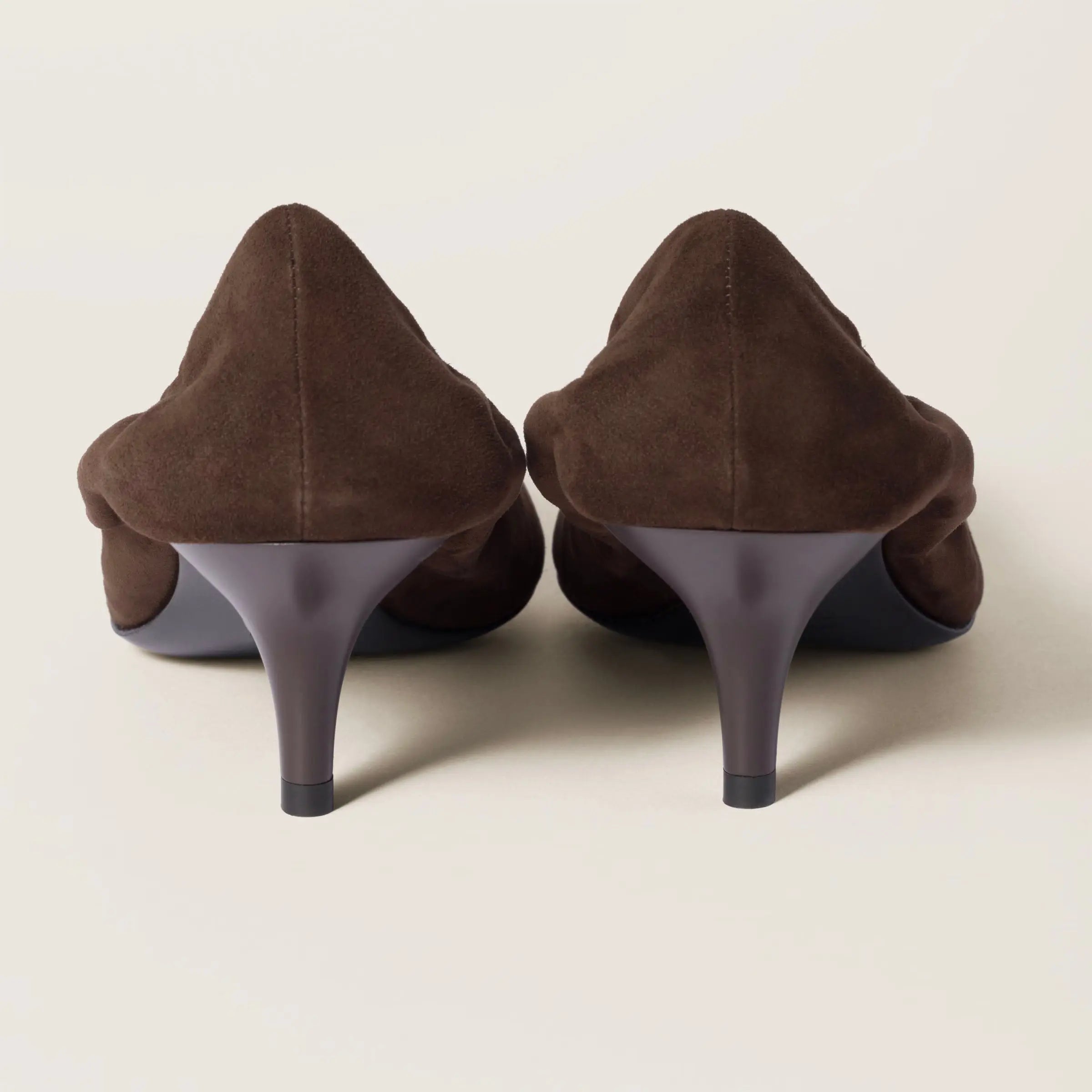 Women's Caramel Suede Ruched Pumps Gilded Cadence