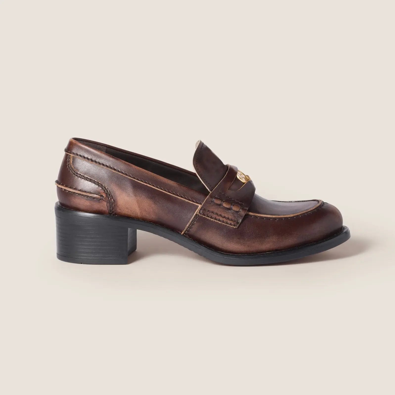 Deco calf leather loafers Gilded Cadence