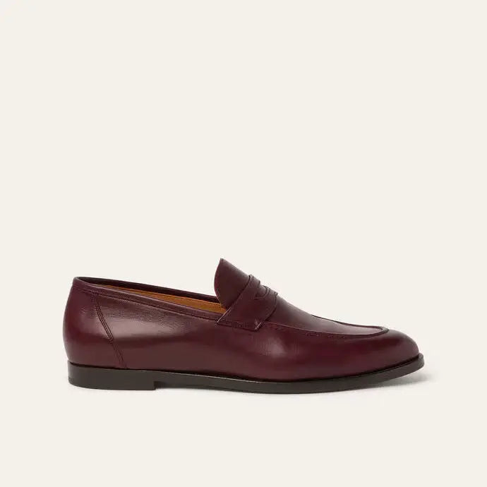 Deep Maroon Calfskin Sergio Loafers Gilded Cadence