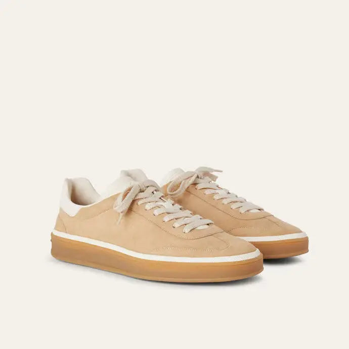 Suede Tennis Walk Sneakers - Windy Dunes Gilded Cadence