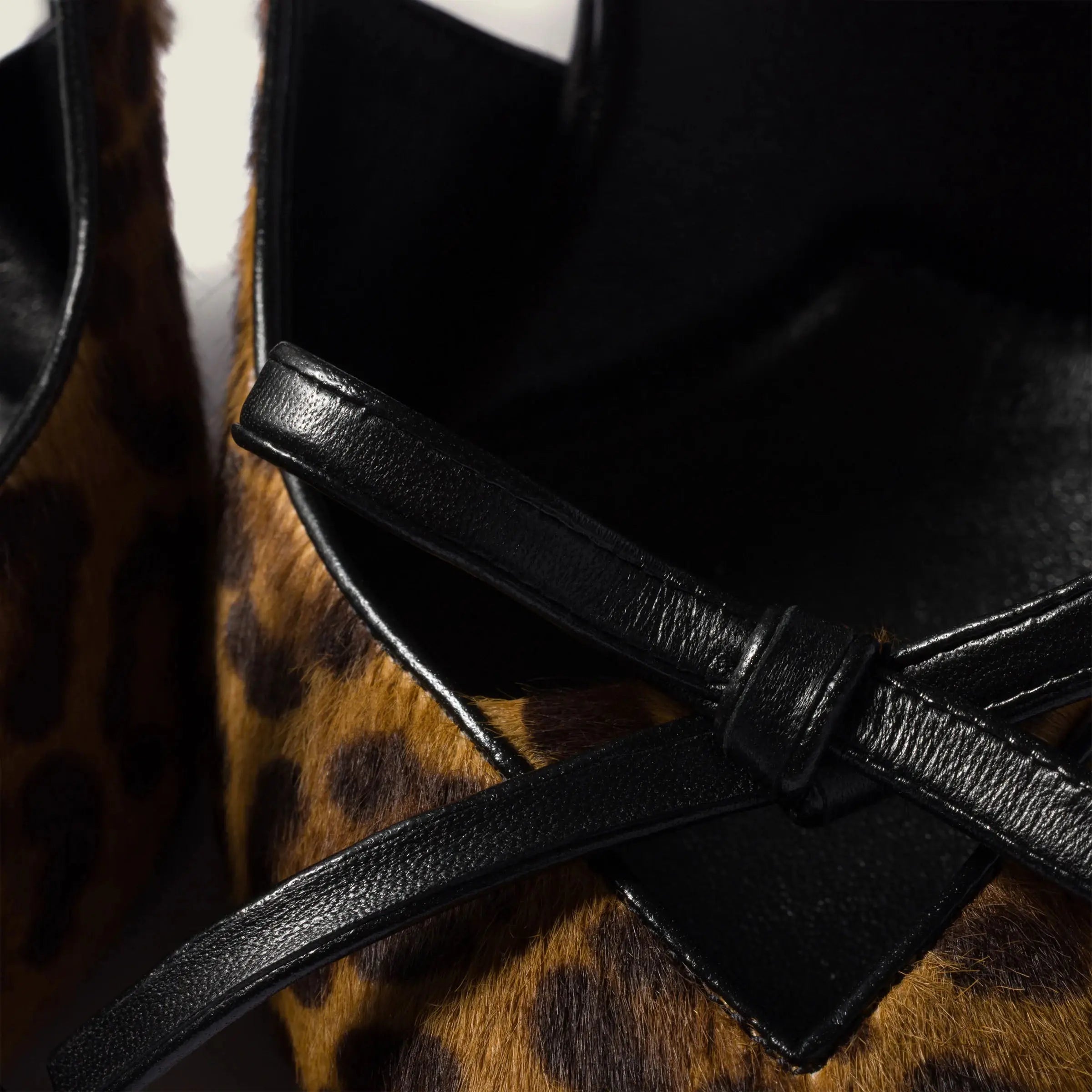Leopard Pony Hair Bow Slingback Pumps Gilded Cadence