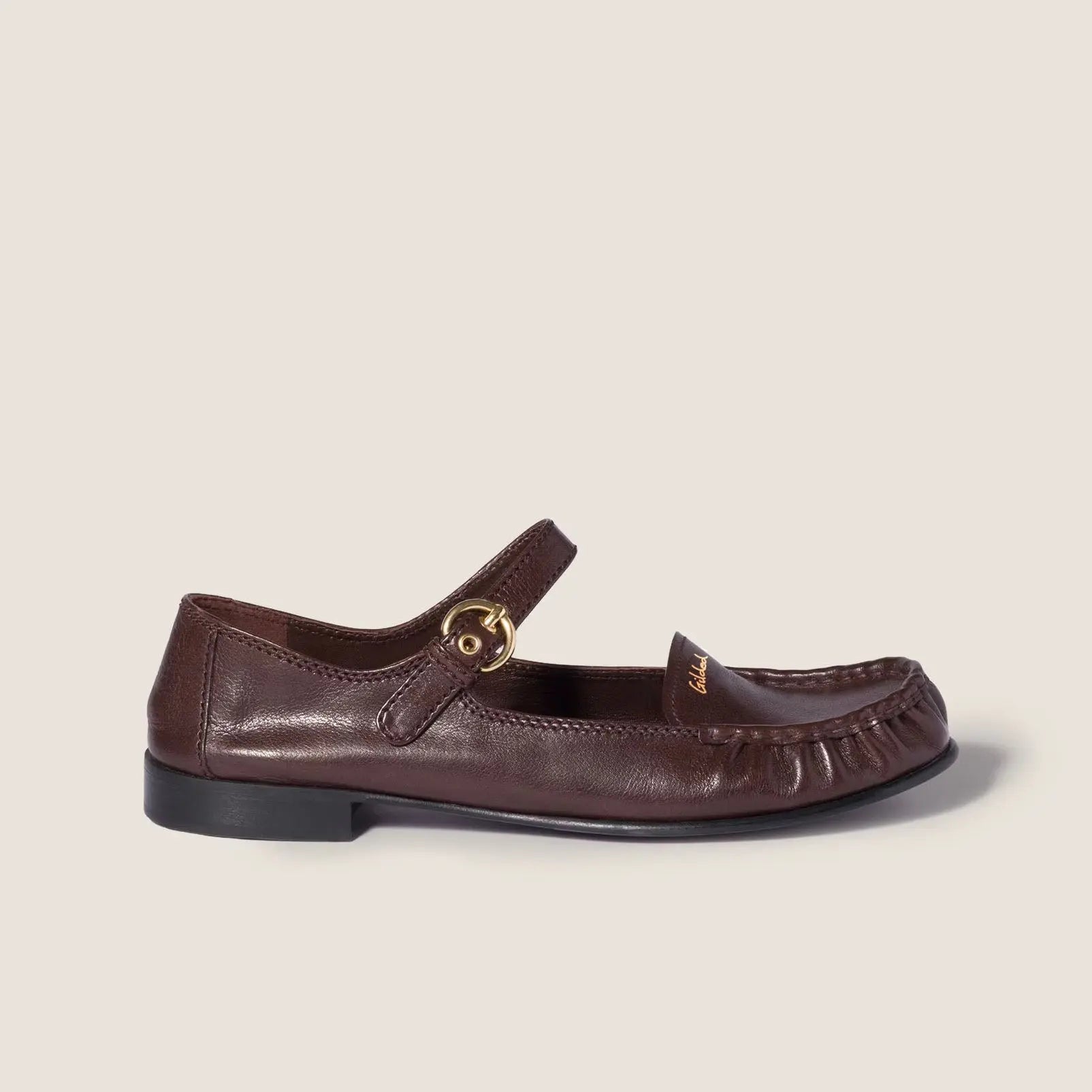 Leather loafers with strap Gilded Cadence