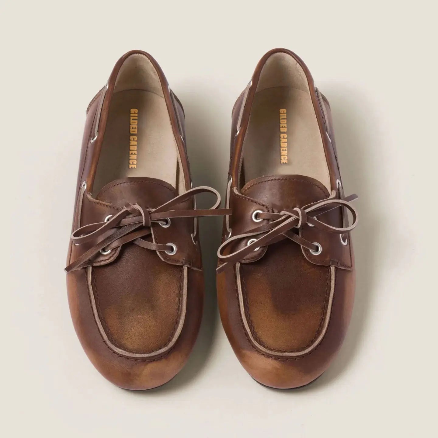 Women's Unlined Bleached Leather Loafers Gilded Cadence