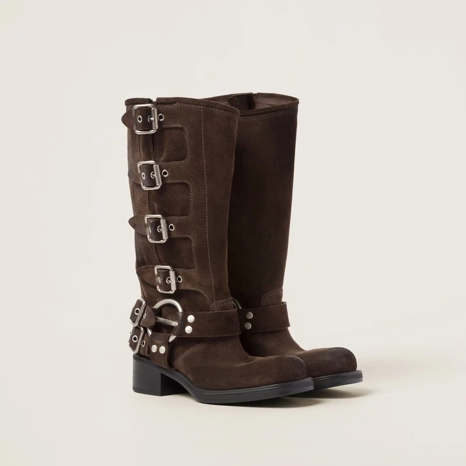 Women's Dark Brown Suede Tall Boots Gilded Cadence