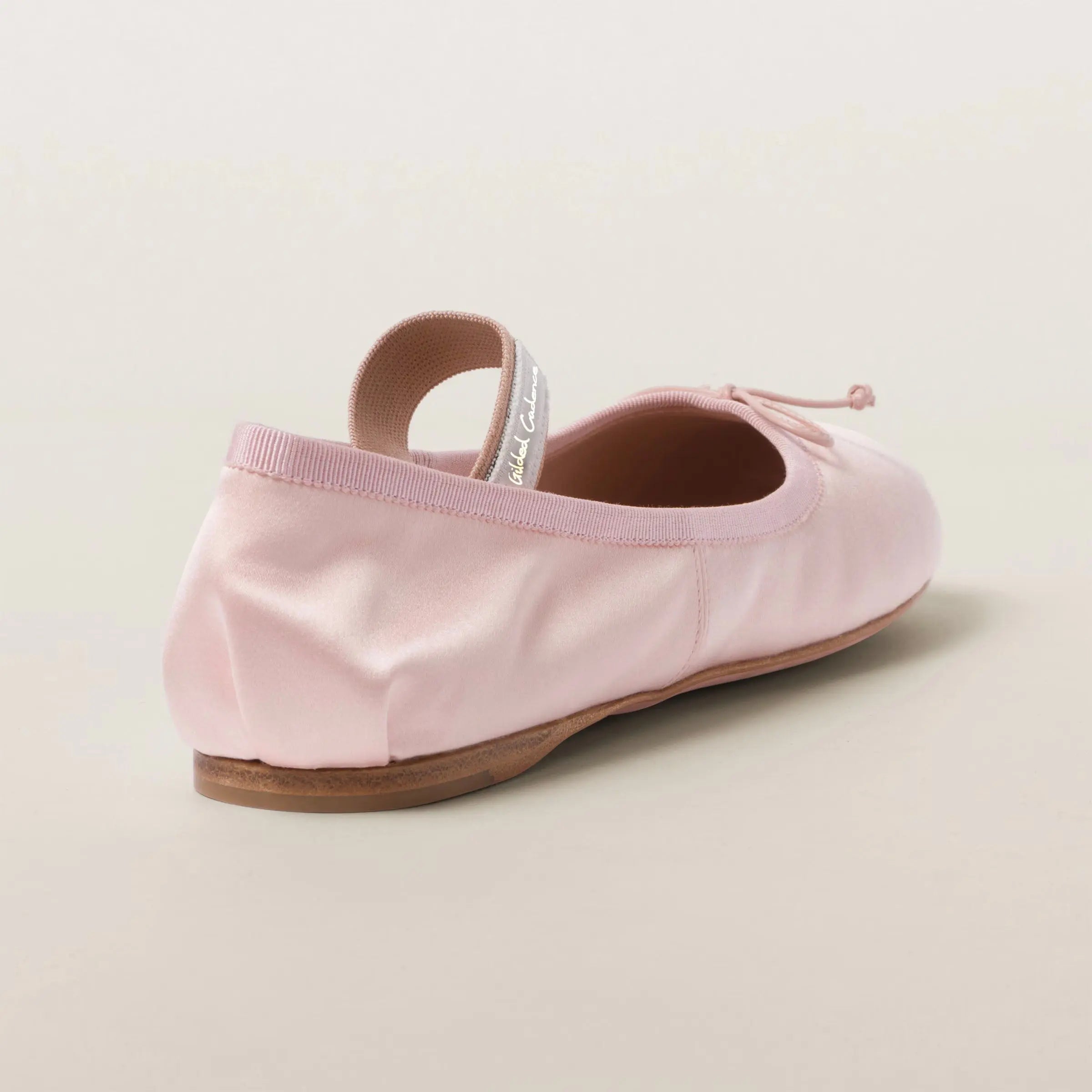 Women's Pink Satin Ballerina Flats Gilded Cadence