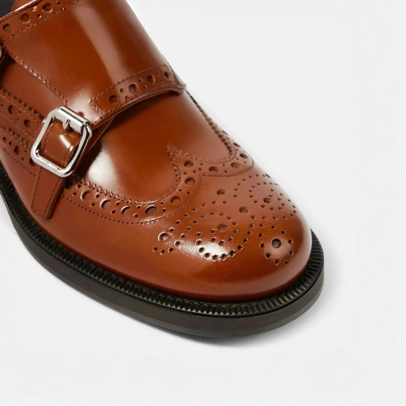 Double Monk Strap Leather Brogues Gilded Cadence