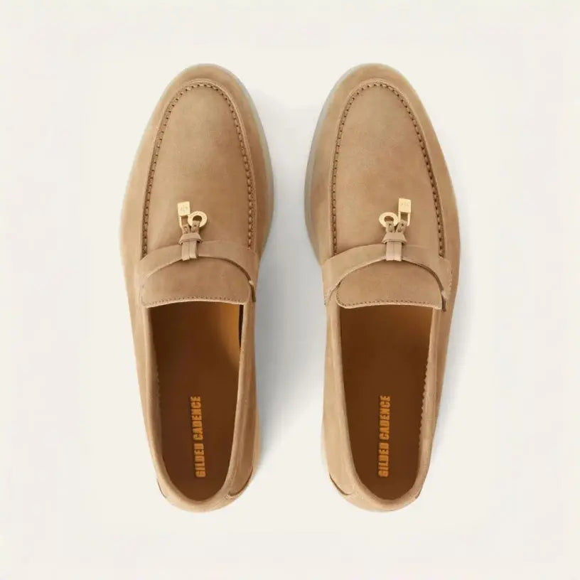 Women's Sandstone Suede Summer Loafers Gilded Cadence