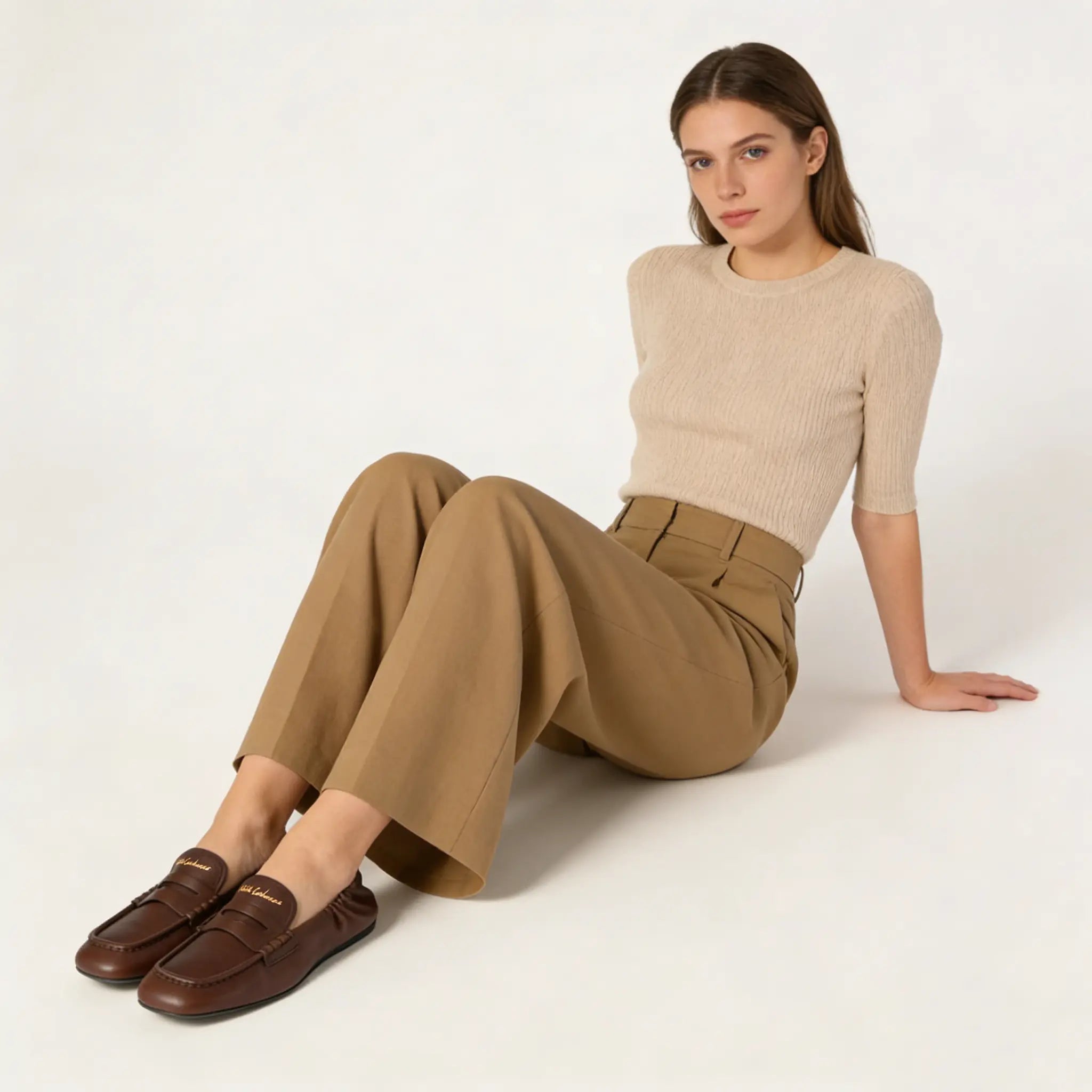 Ruches nappa leather loafers Gilded Cadence