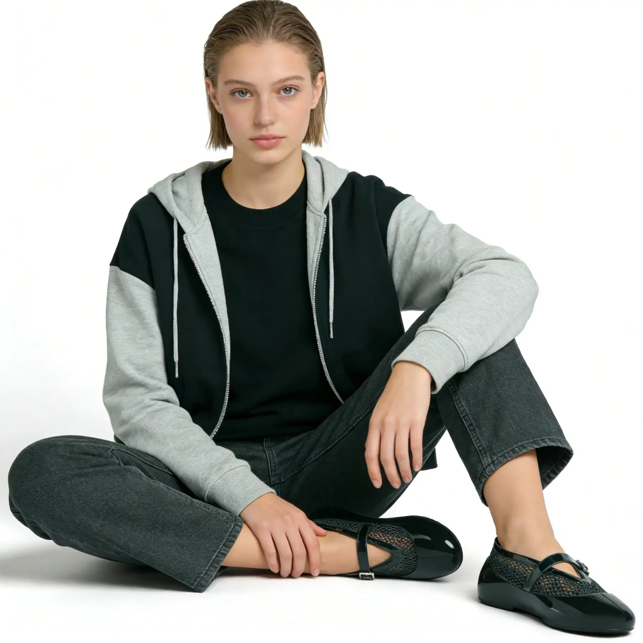 Women's Green Fishnet Rubber Ballet Flats Gilded Cadence