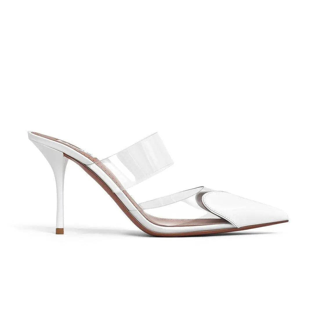 White Heart Patent Leather Mules Gilded Cadence